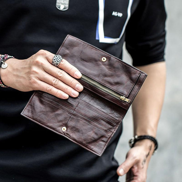 Portefeuille Luxe Homme Cuir Marron