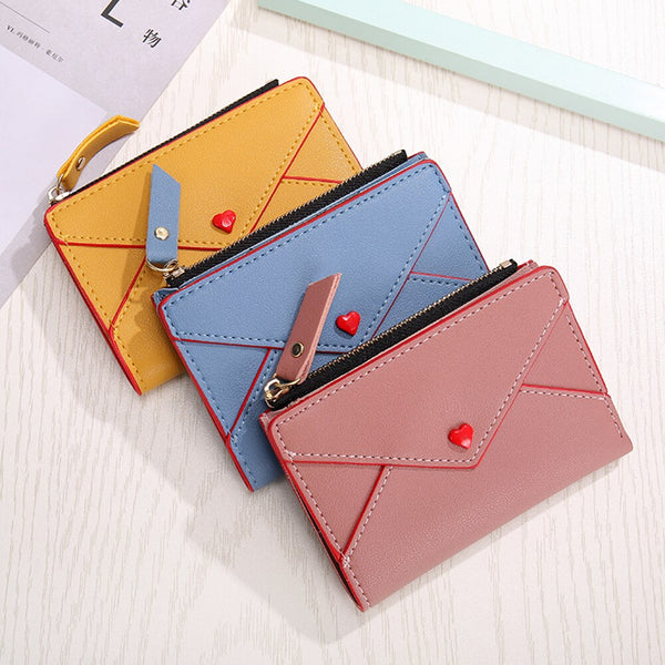 portefeuille femme zippee pas cher en cuir PU
