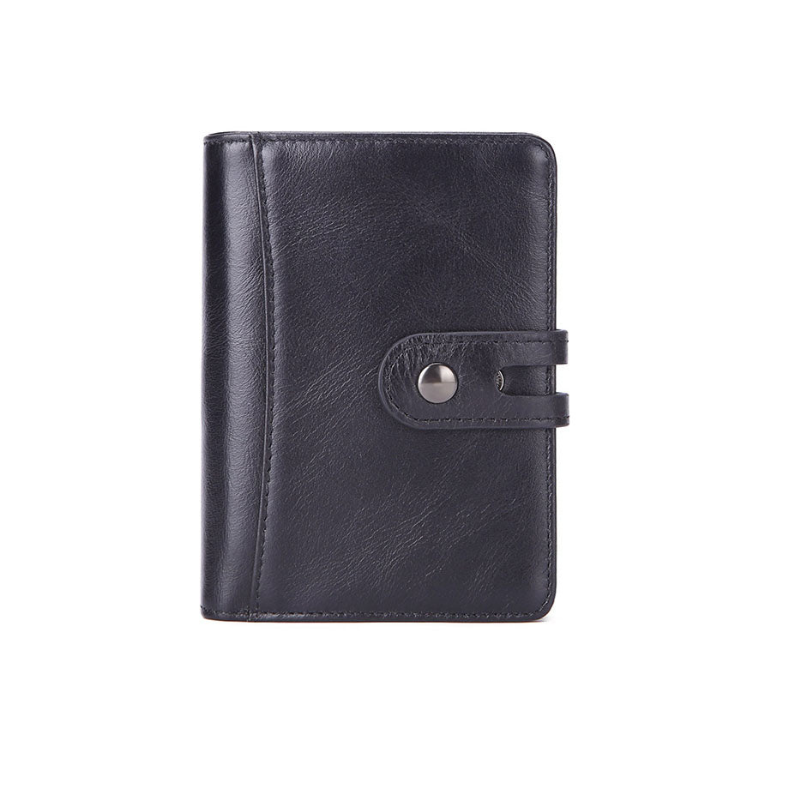 portefeuille porte-monnaie RFID en cuir de vachette rfid noir