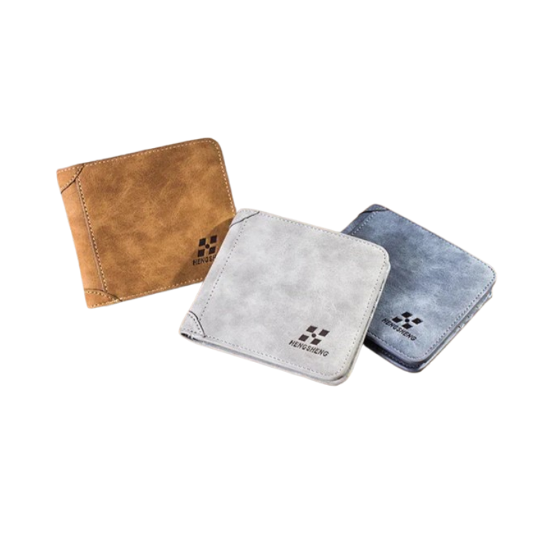 Portefeuille vintage homme cuir horizontal – Compact avec porte-cartes & photo