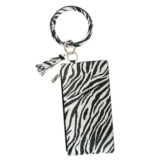 t sac Zebra Blanc et Noir en cuir PU Zippé