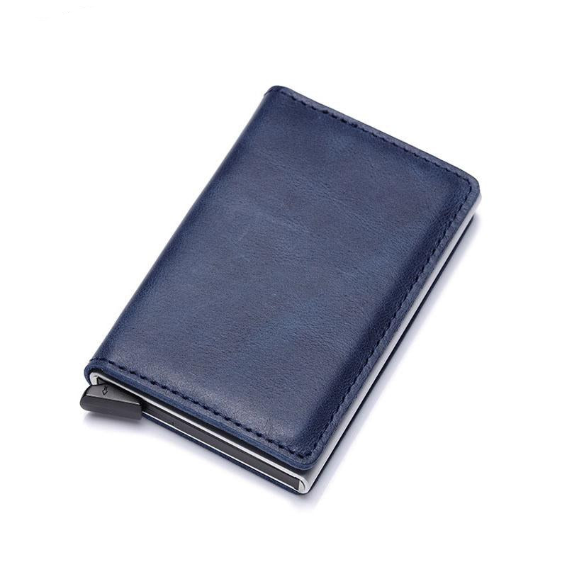 Porte Carte Anti Magnetique Bleu