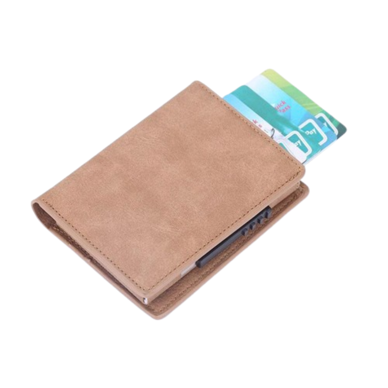 Porte Carte Credit Design Beige