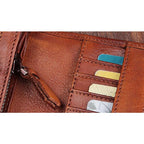 Portefeuille En Cuir Veritable Marron