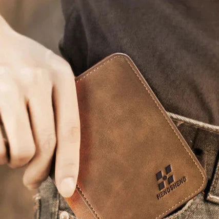 Portefeuille vintage homme cuir – Compact avec porte-cartes & photo
