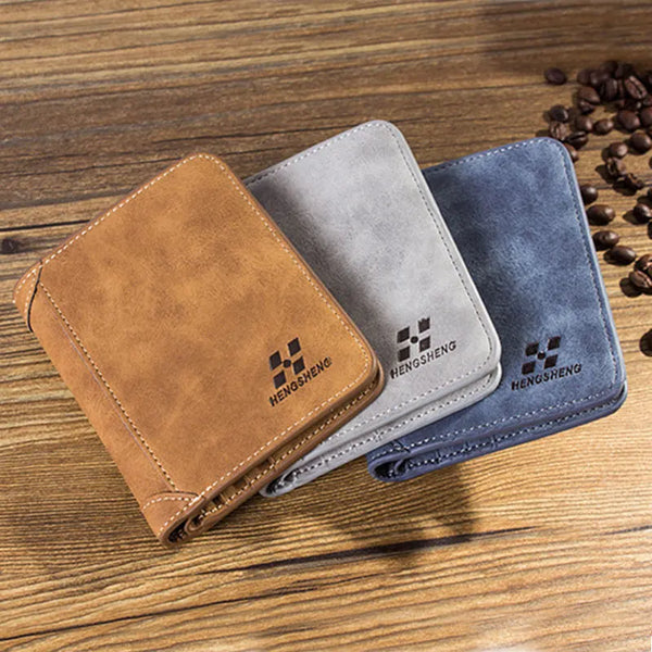 Portefeuille vintage homme cuir – Compact avec porte-cartes & photo