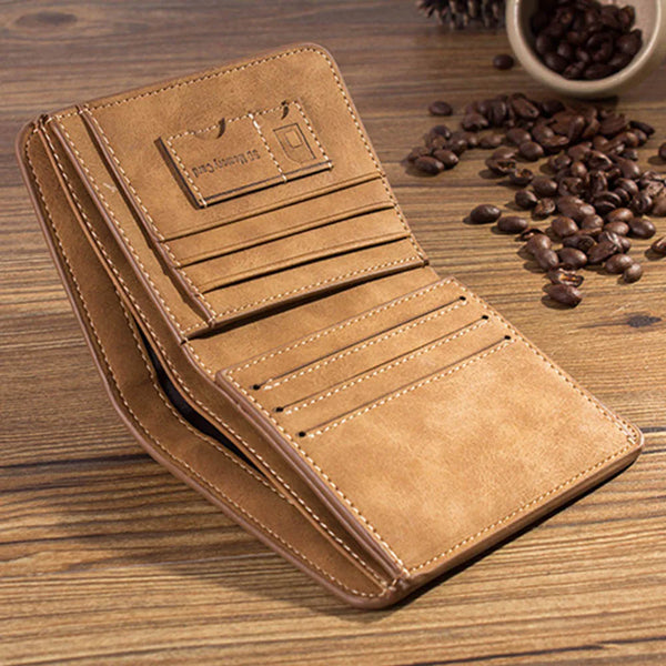 Portefeuille vintage homme cuir – Compact avec porte-cartes & photo