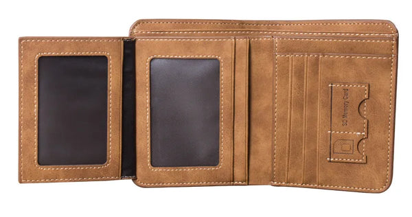 Portefeuille vintage homme cuir – Compact avec porte-cartes & photo