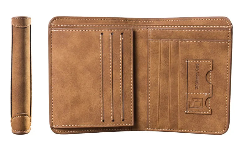 Portefeuille vintage homme cuir – Compact avec porte-cartes & photo