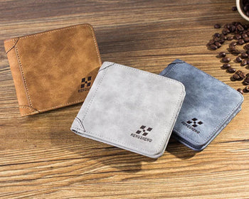 Portefeuille vintage homme cuir horizontal – Compact avec porte-cartes & photo