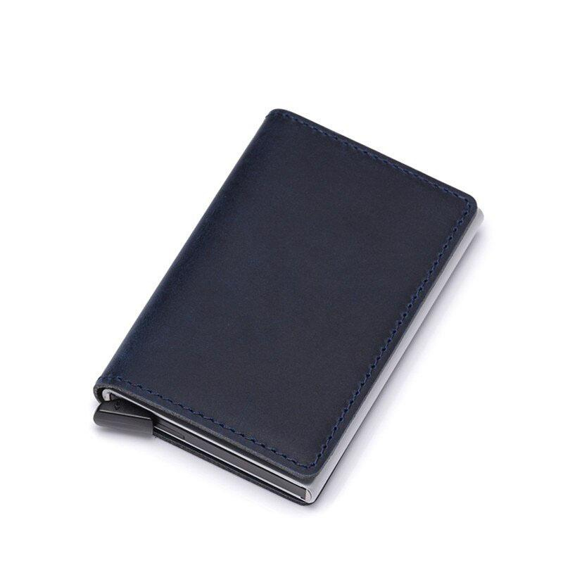 porte-carte magnétique RFID en cuir véritable