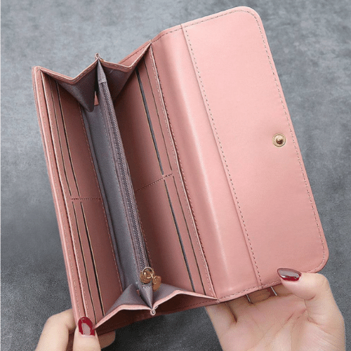portefeuille femme rose personnalisé