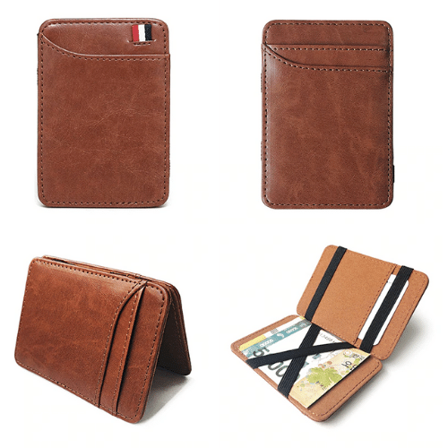 portefeuille personnalisé homme prénom marron clair ouvert