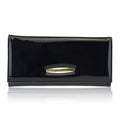 portefeuille noir vernis pour femme
