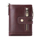 portefeuille de luxe zippé marron