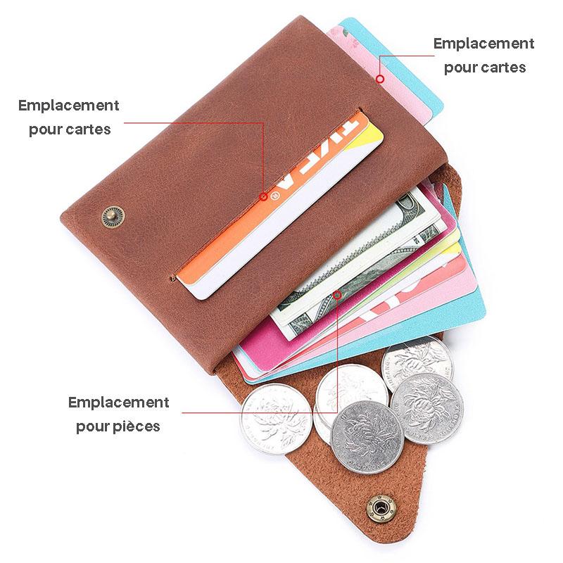 portefeuille homme cuir fin marron