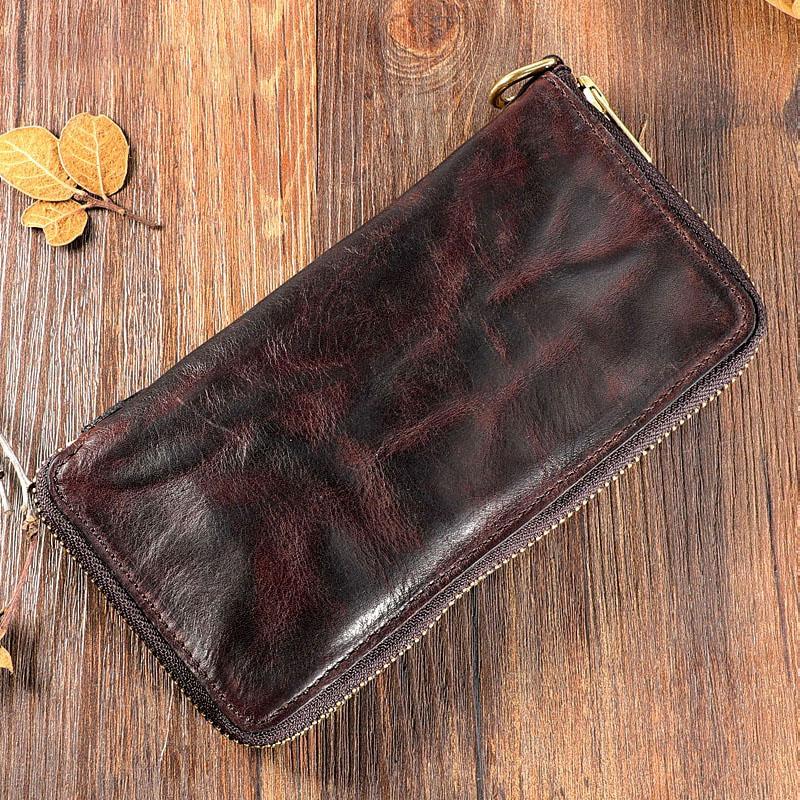 Portefeuille Long Homme Luxe marron