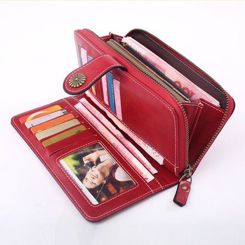 Grand portefeuille vintage style rouge