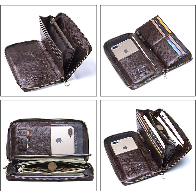 Grand Portefeuille de Voyage homme en cuir veritable