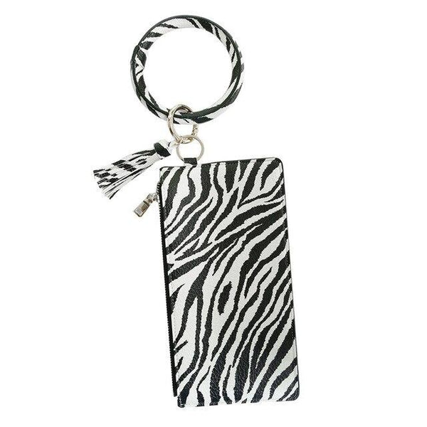 t sac Zebra Blanc et Noir en cuir PU Zippé