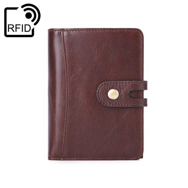 portefeuille porte-monnaie RFID en cuir de vachette